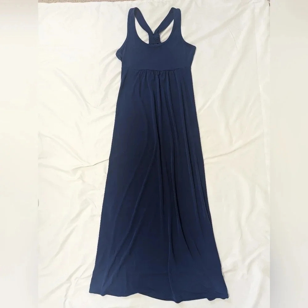 Banana Republic SL Scoop Neck Racerback Maxi Dress, Color Midnight Blue Size XS